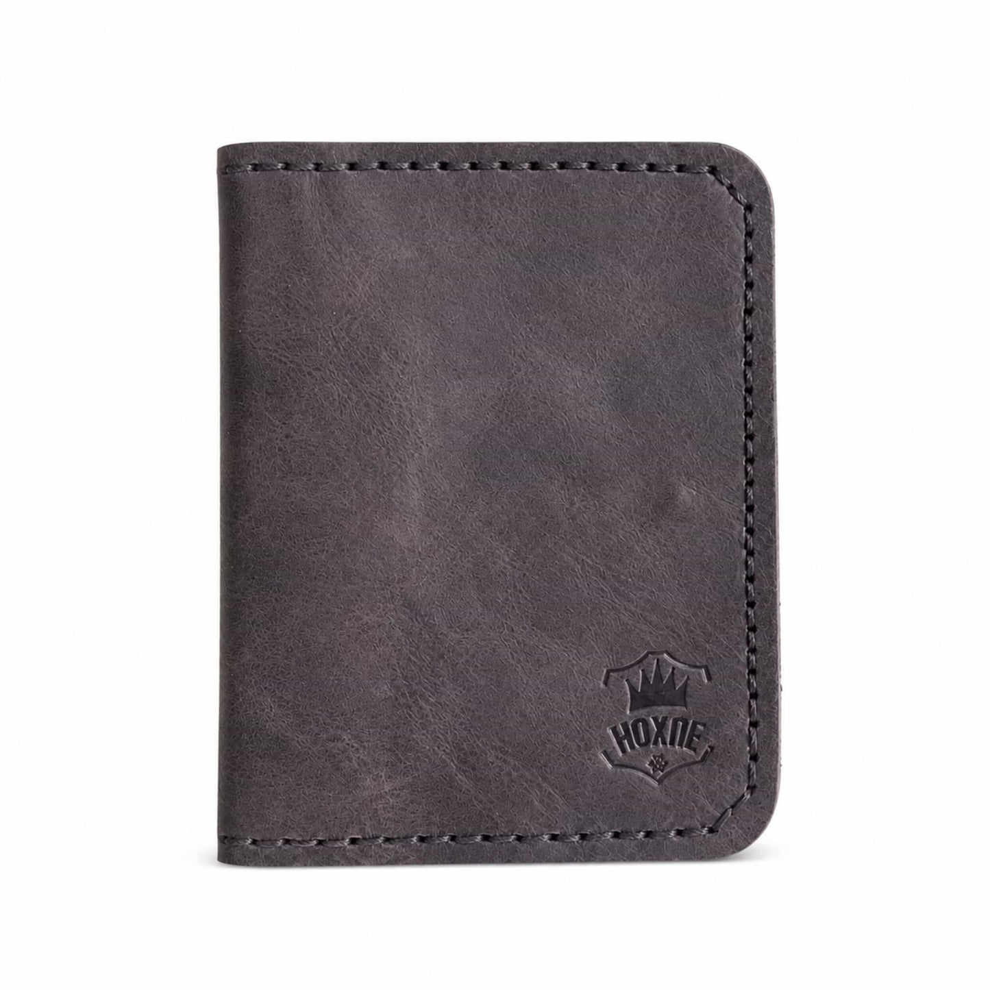 Handmade genuine leather bifold card wallet in black — Hoxne Leather