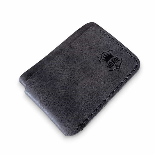 Hoxne Leather slim card holder in black, genuine leather