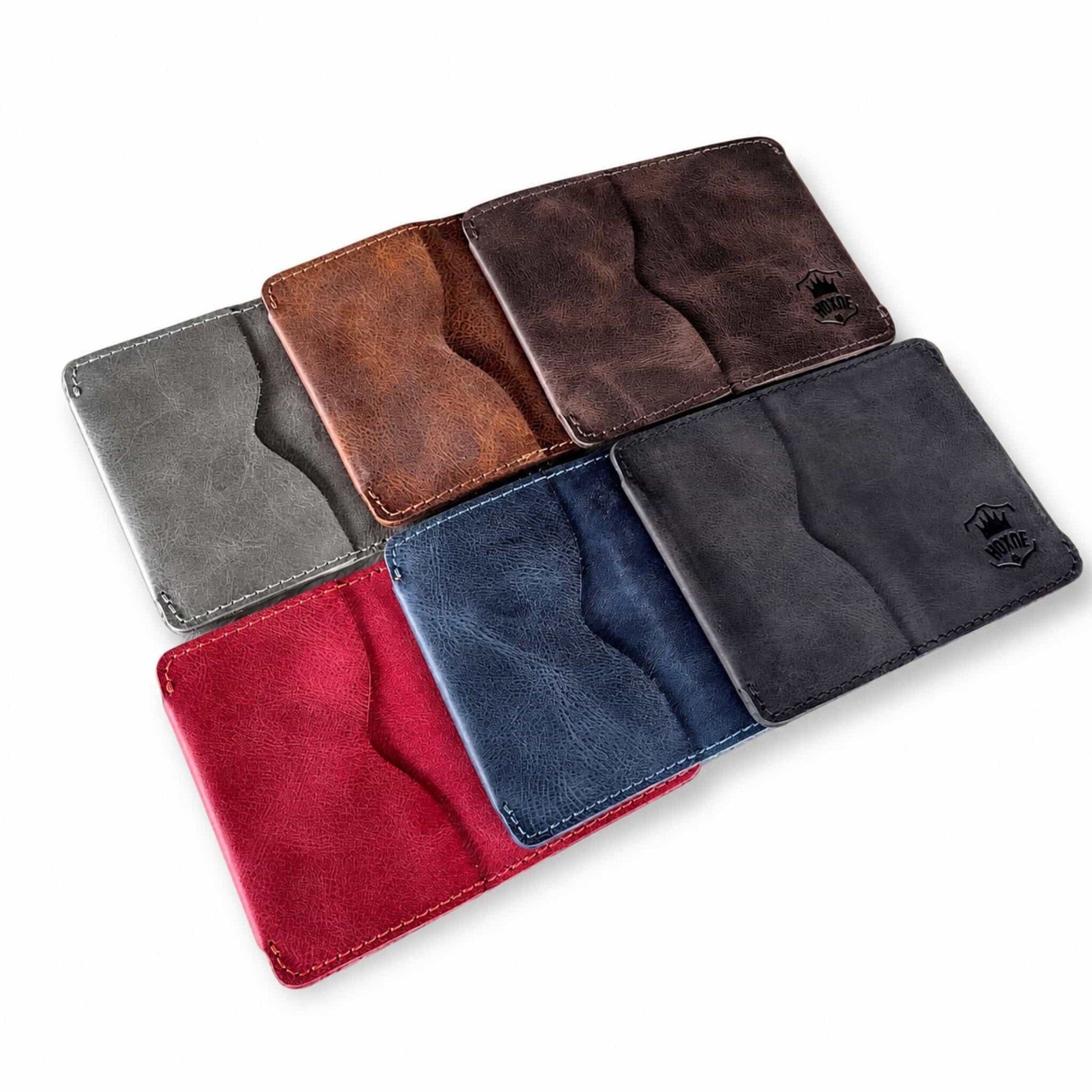 Hoxne Leather minimalist card holder all 6 colors, full-grain