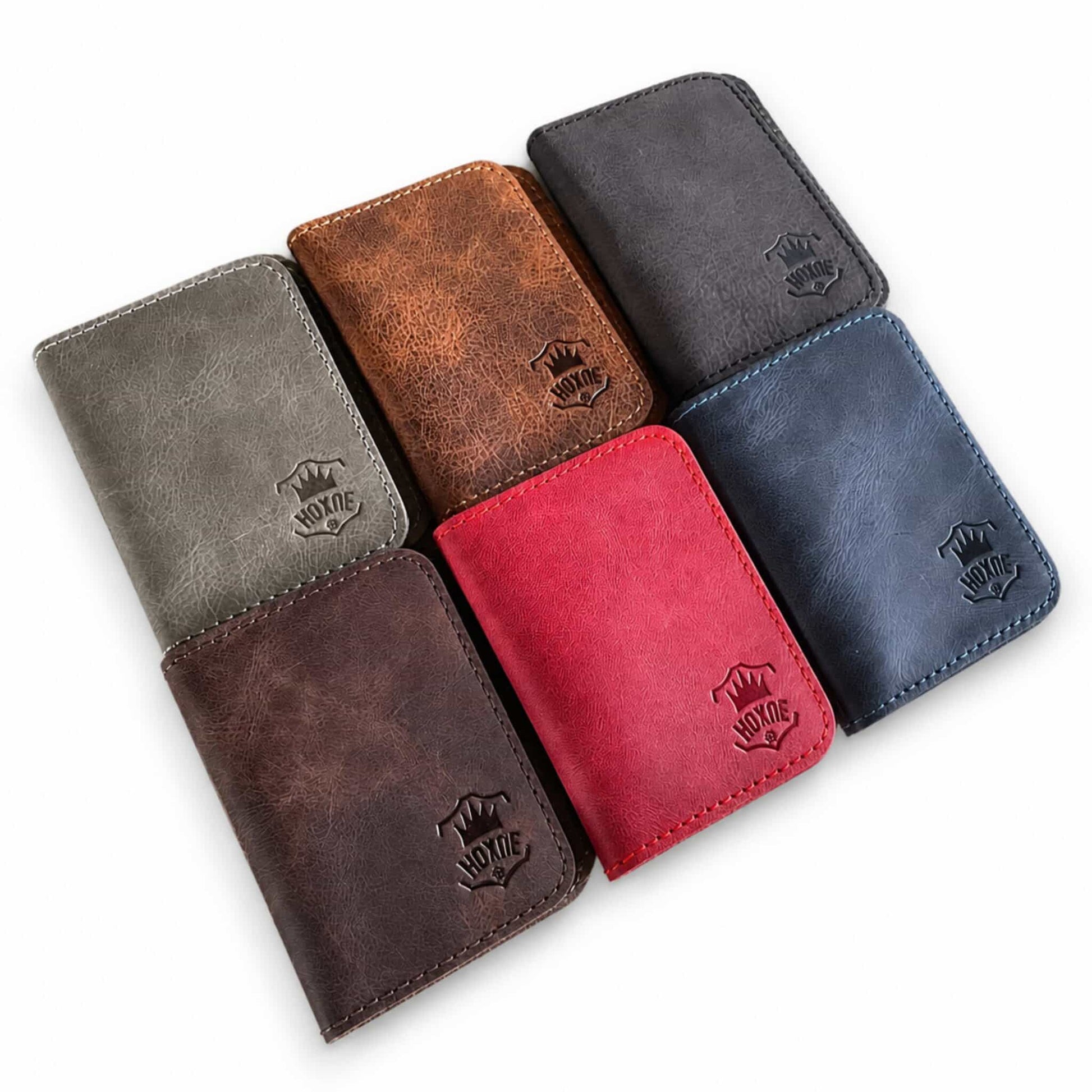 Handmade genuine leather bifold card wallets in 6 colors — Hoxne Leather